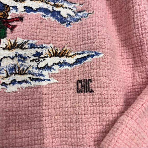 Chic Vintage Christmas Bear Womens Medium Pink Ugly Christmas Sweater 80s 90s - Picture 3 of 9